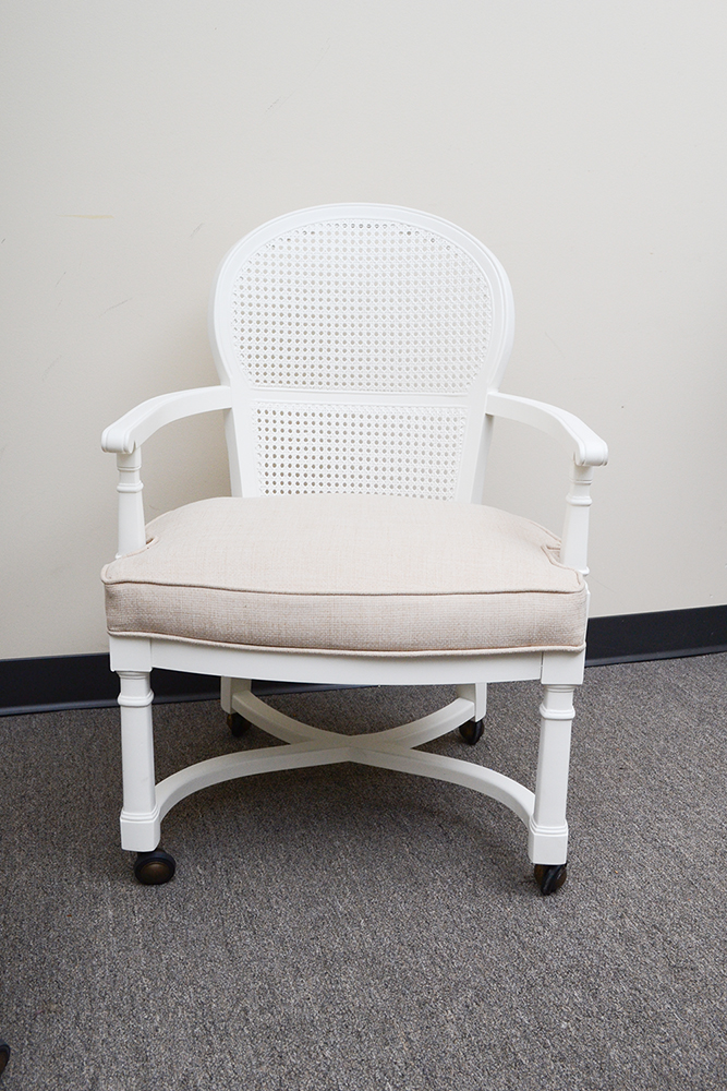 Off-White Caneback Armchairs