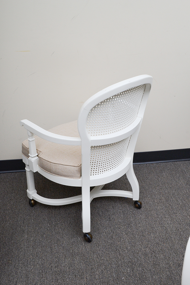 Off-White Caneback Armchairs