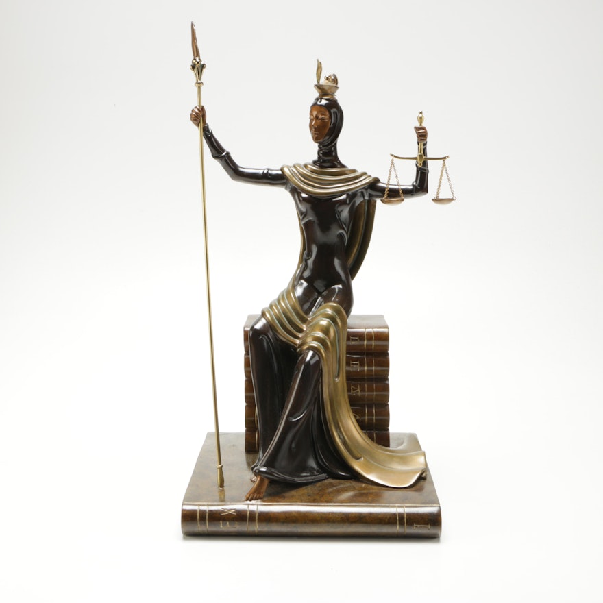 Erte Limited Edition Bronze Sculpture  "Justice"