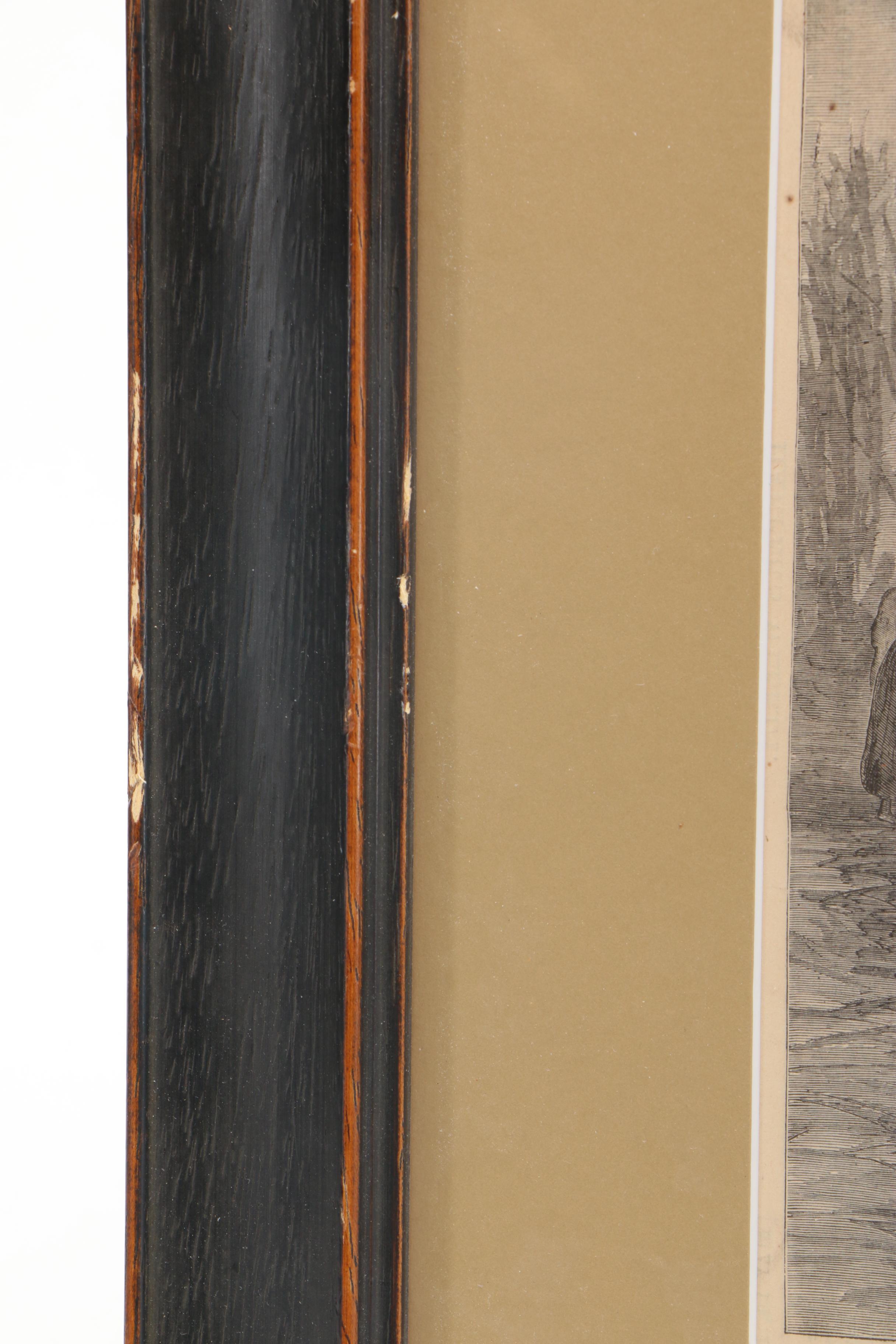 19th C. Wood Engraving "Union Refugees in the Swamps of Louisiana"