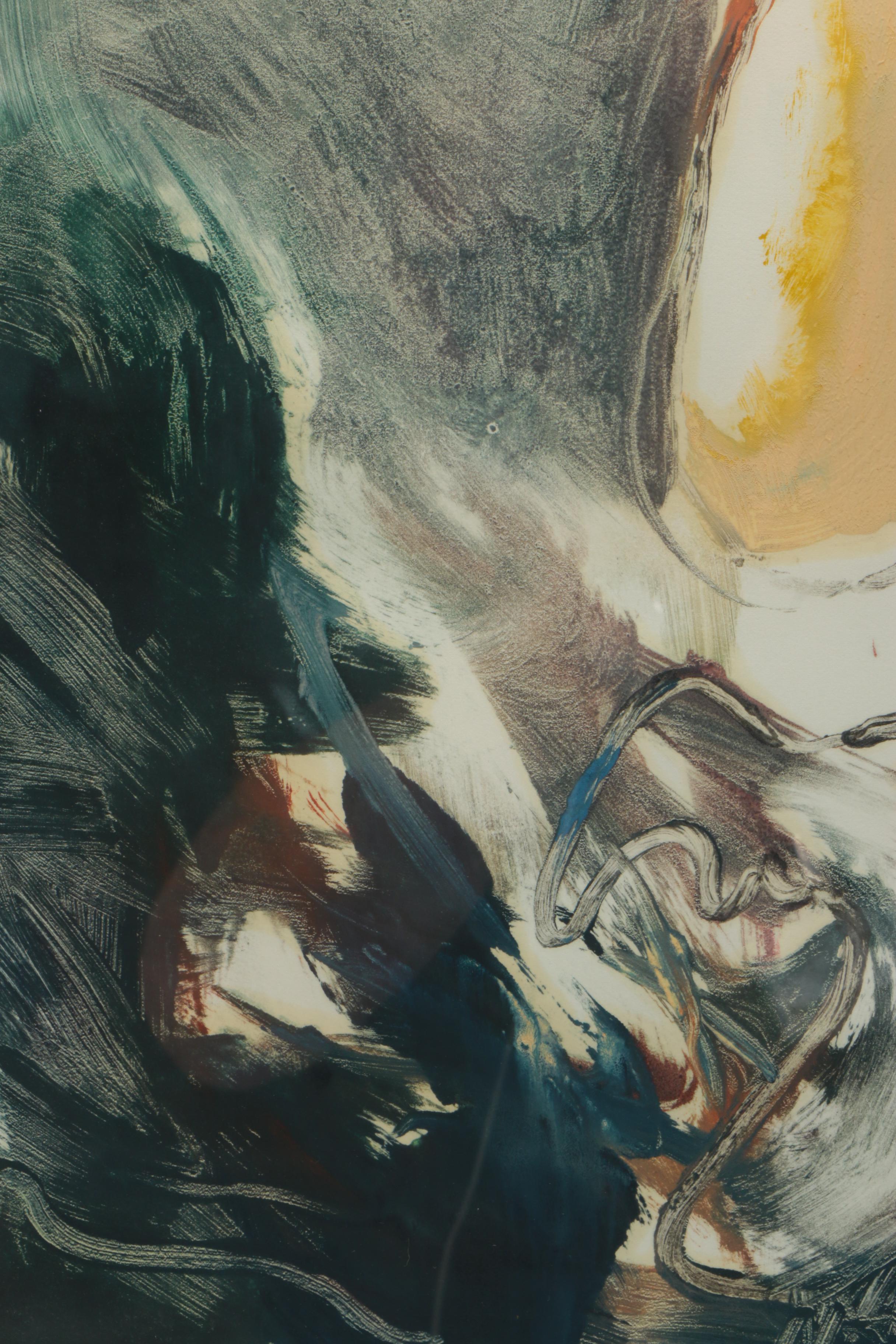 Abstract Monoprint on Paper "Angel"