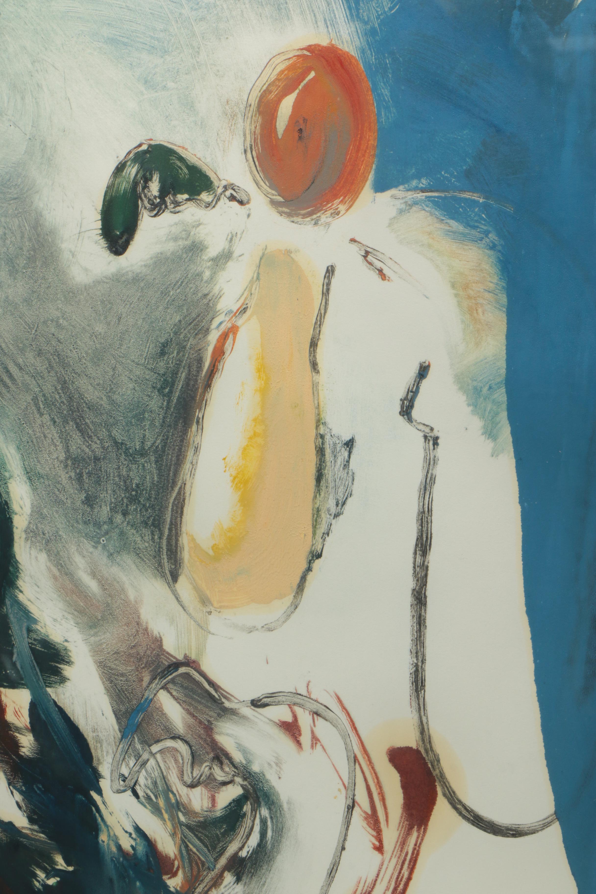 Abstract Monoprint on Paper "Angel"