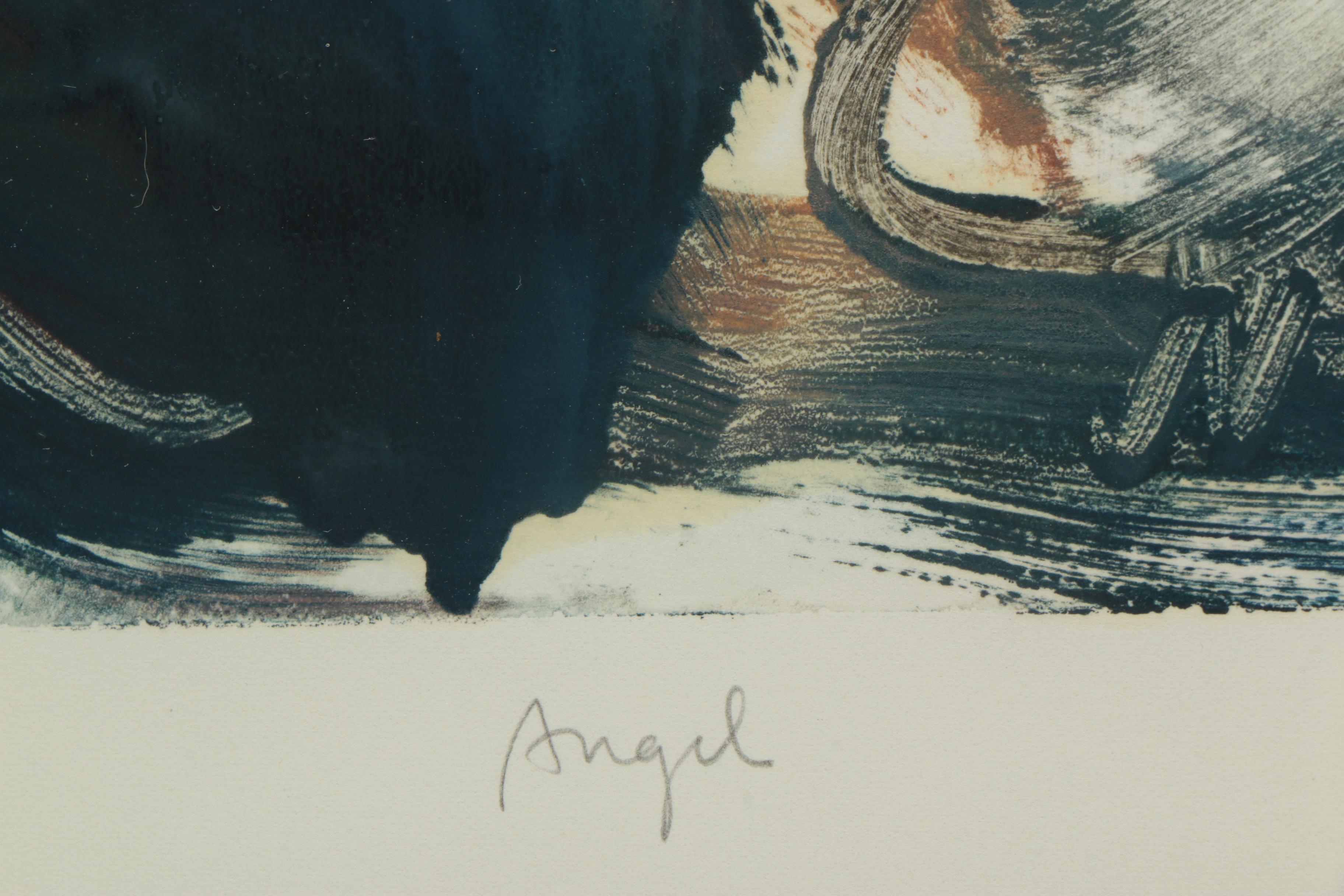 Abstract Monoprint on Paper "Angel"