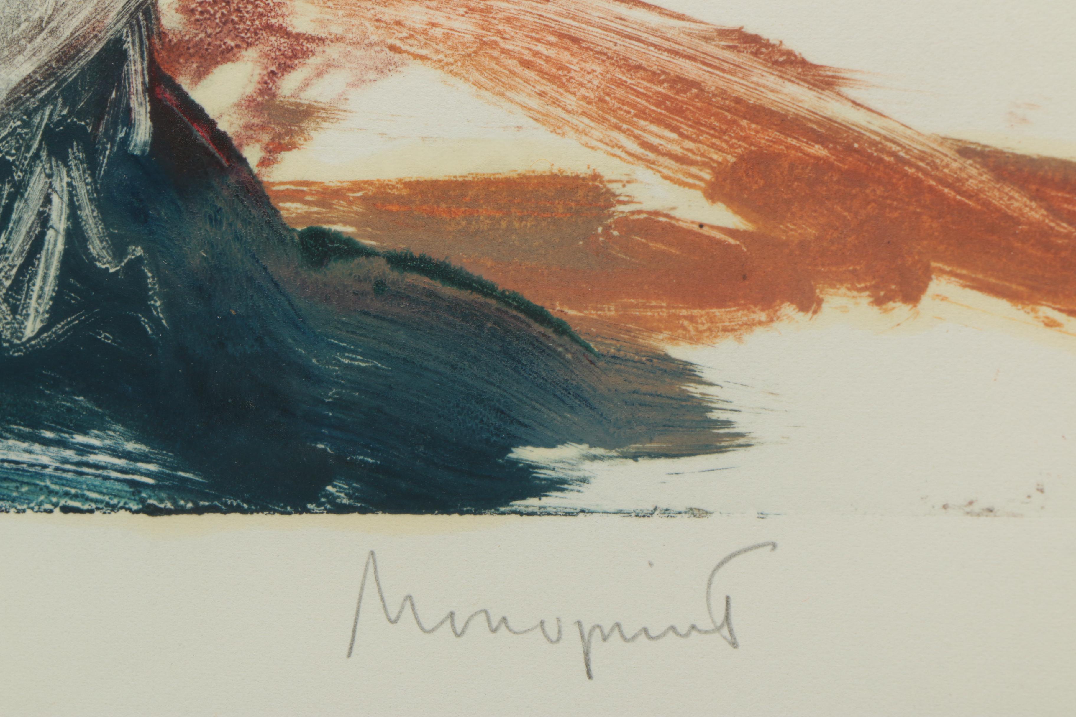 Abstract Monoprint on Paper "Angel"