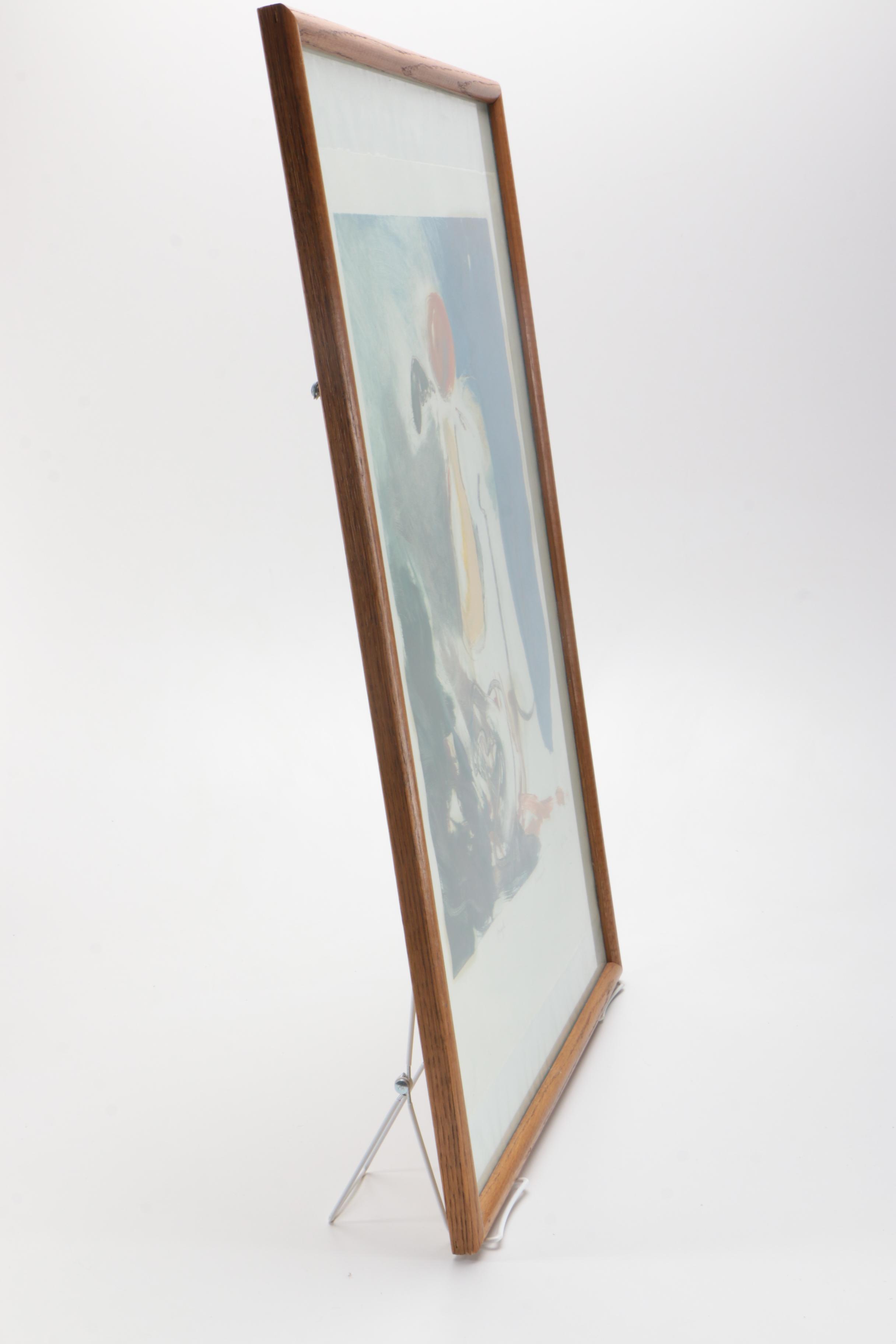 Abstract Monoprint on Paper "Angel"