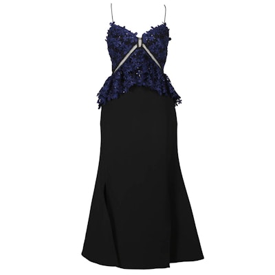 Self-Portrait Cocktail Dress With Sequined Lace Appliques Self-Portrait Cocktail Dress With Sequined Lace Appliques