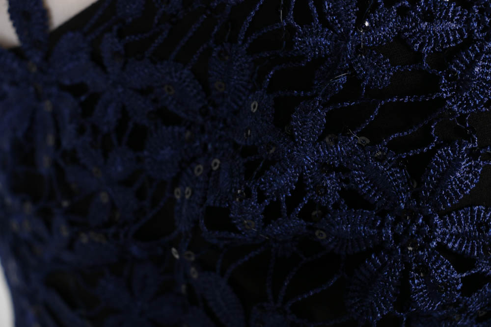 Self-Portrait Cocktail Dress With Sequined Lace Appliques