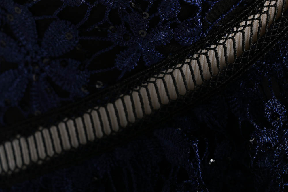 Self-Portrait Cocktail Dress With Sequined Lace Appliques