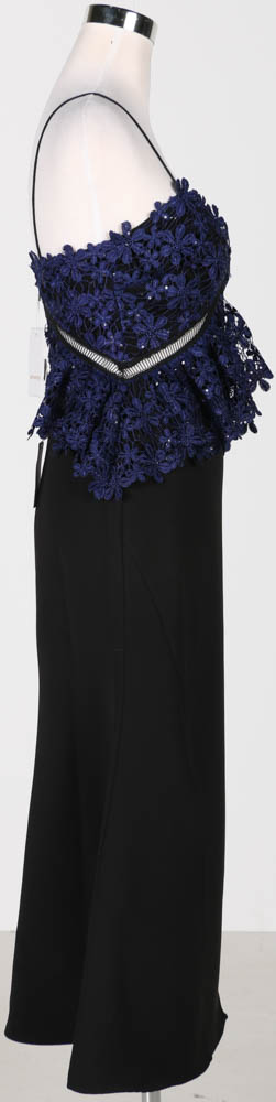 Self-Portrait Cocktail Dress With Sequined Lace Appliques