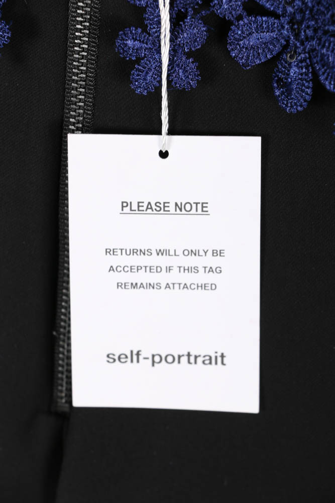 Self-Portrait Cocktail Dress With Sequined Lace Appliques