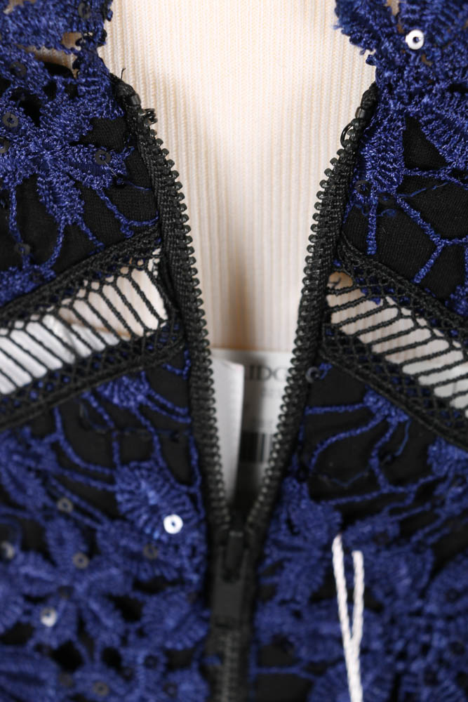 Self-Portrait Cocktail Dress With Sequined Lace Appliques