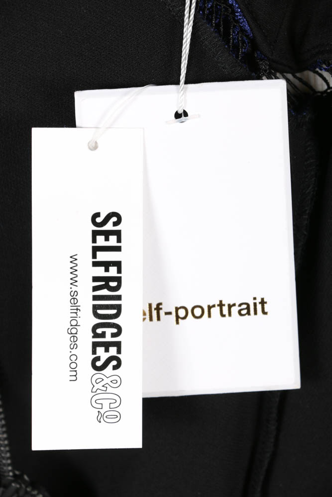 Self-Portrait Cocktail Dress With Sequined Lace Appliques