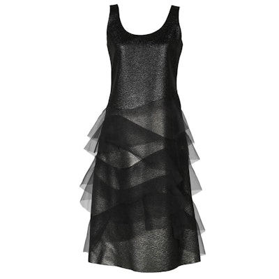 Marc Jacobs Metallic Dress With Tiered Organza Marc Jacobs Metallic Dress With Tiered Organza