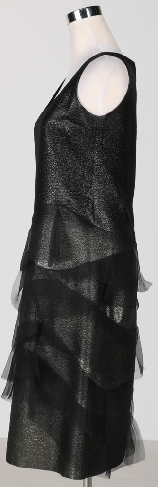 Marc Jacobs Metallic Dress With Tiered Organza