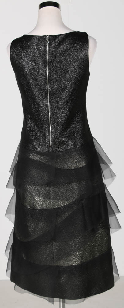 Marc Jacobs Metallic Dress With Tiered Organza