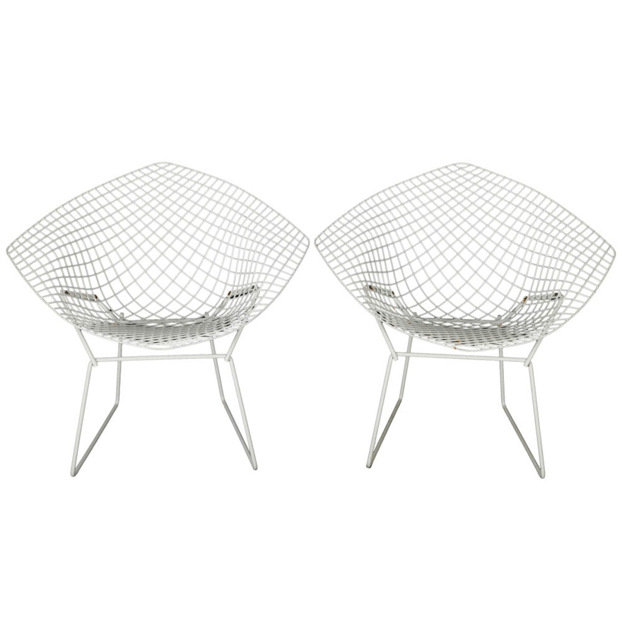 Pair of "Diamond" Lounge Chairs by Bertoia for Knoll