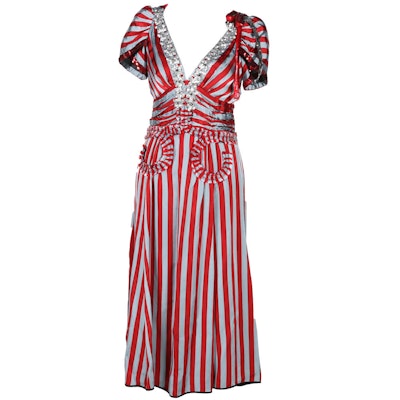 Marc Jacobs Striped Dress with Sequin and Crystal Embellishments Marc Jacobs Striped Dress with Sequin and Crystal Embellishments