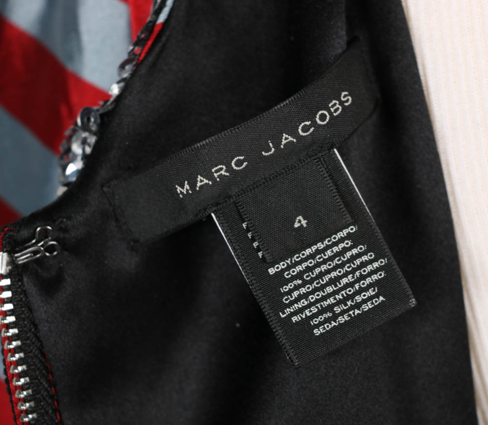 Marc Jacobs Striped Dress with Sequin and Crystal Embellishments