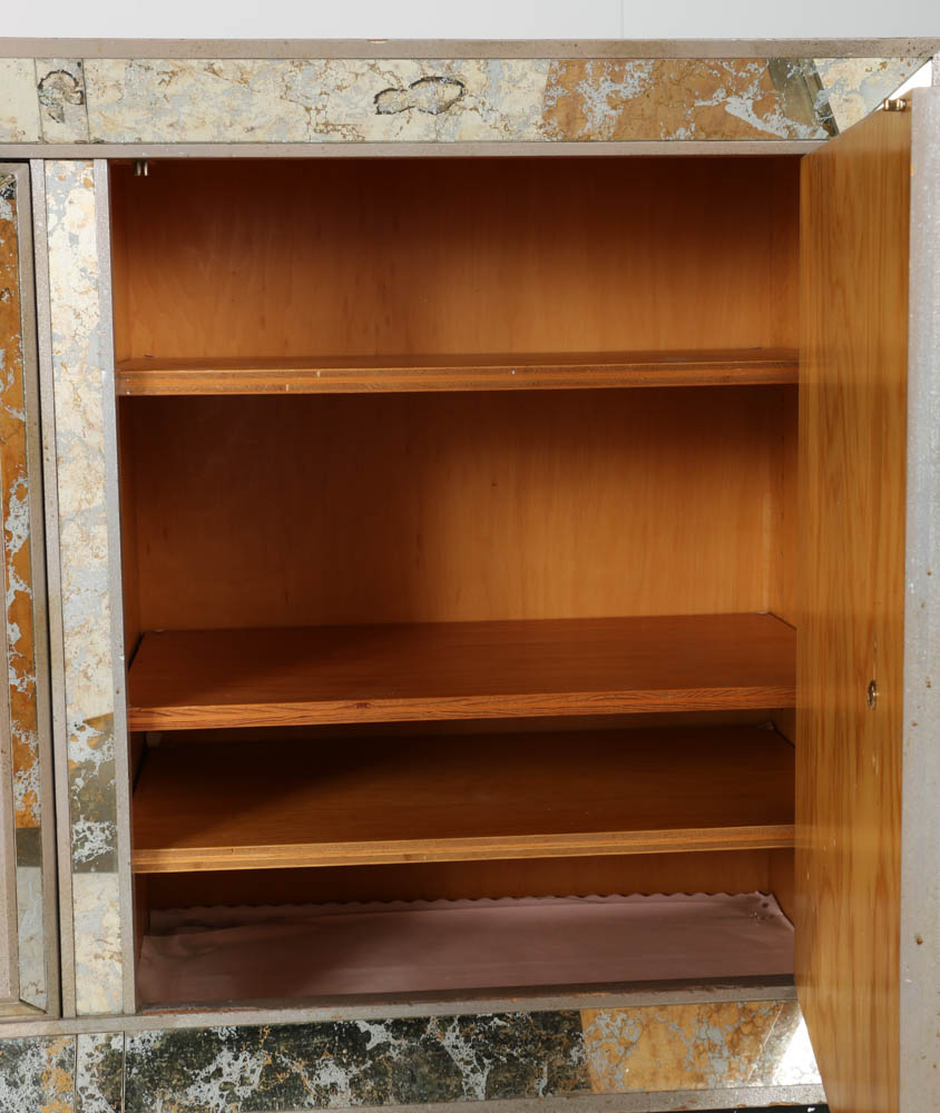 Hollywood Regency Style Smoky Mirrored Credenza