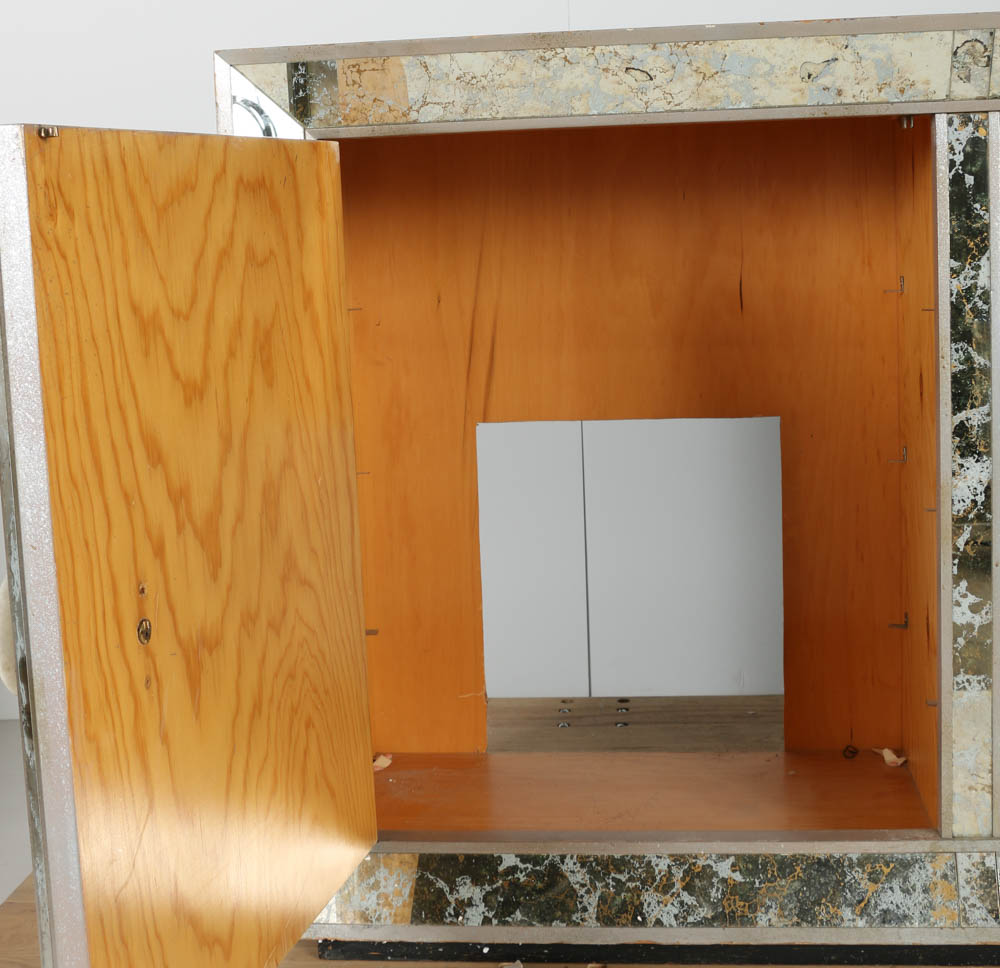 Hollywood Regency Style Smoky Mirrored Credenza