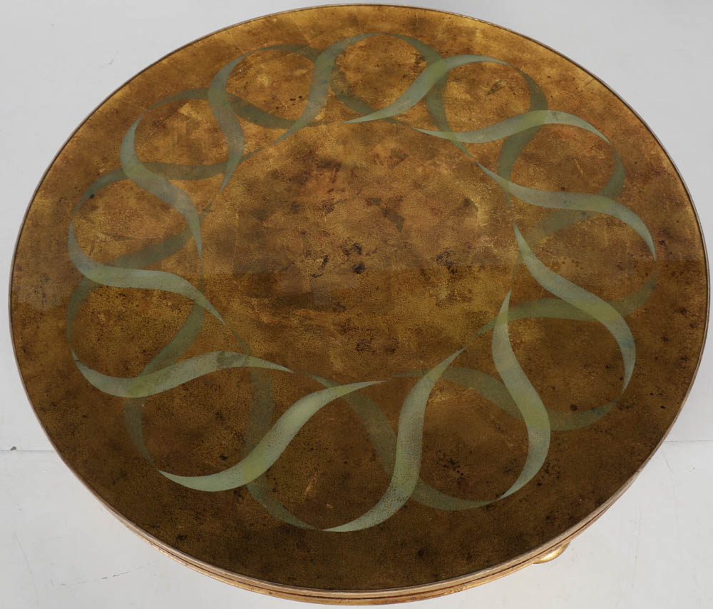 Round Coffee Table With Églomisé Top