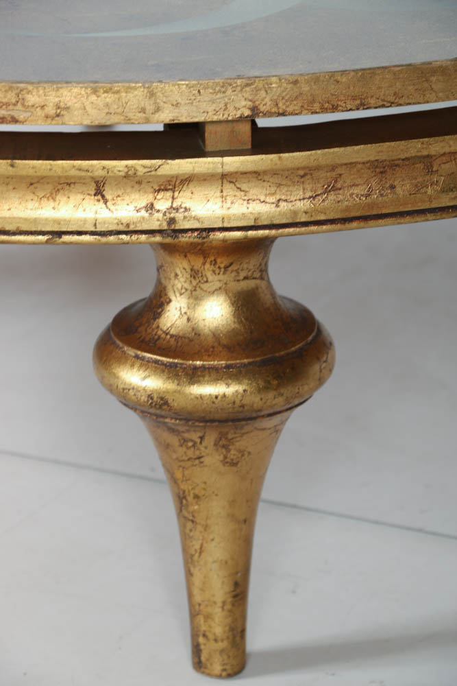 Round Coffee Table With Églomisé Top