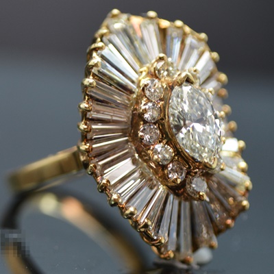 14K Yellow Gold 3.63 CTW Diamond Ballerina Setting Ring