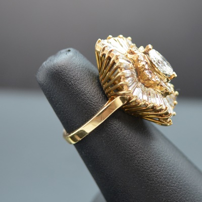 14K Yellow Gold 3.63 CTW Diamond Ballerina Setting Ring