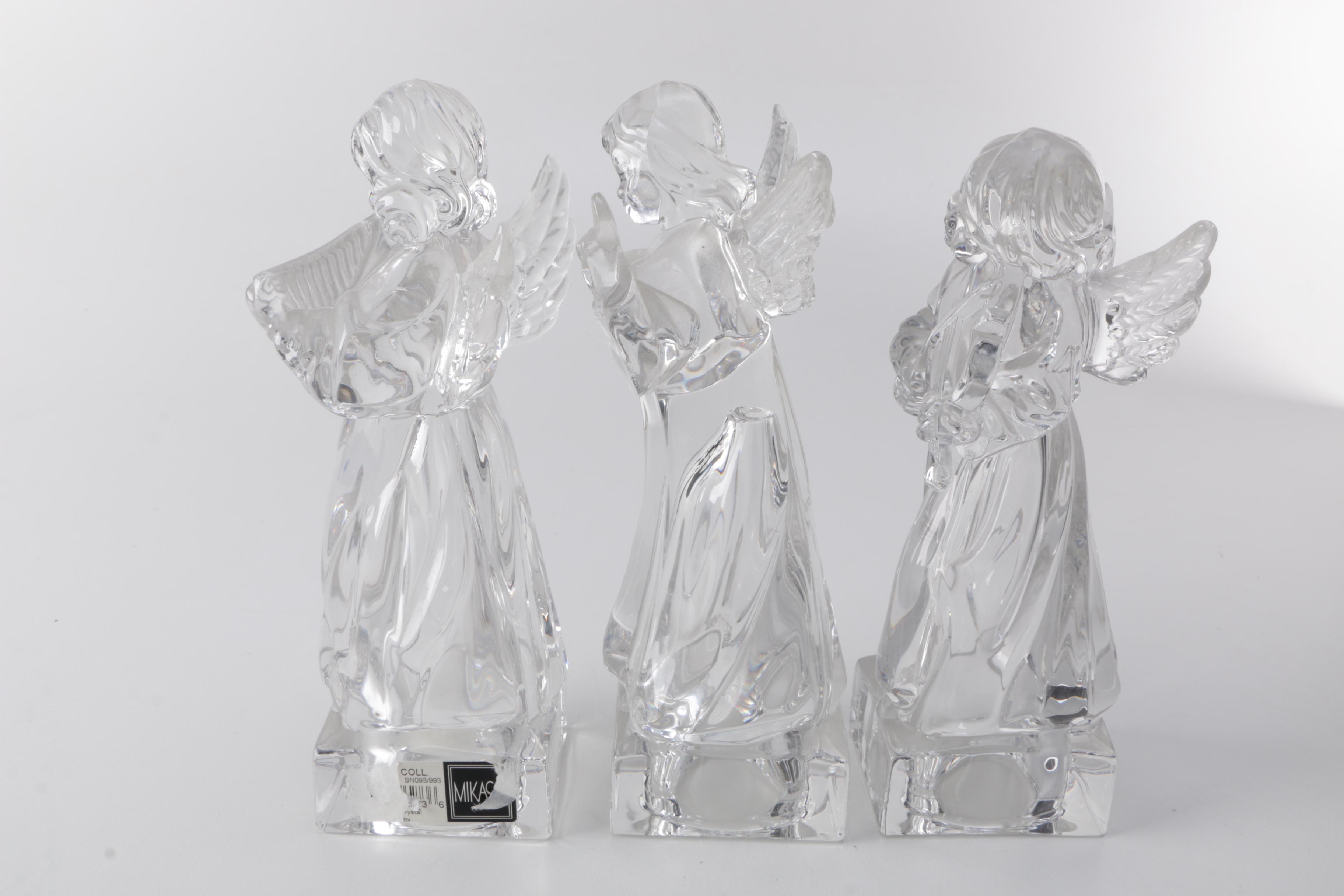 Grouping of Mikasa Crystal Angel Figurines