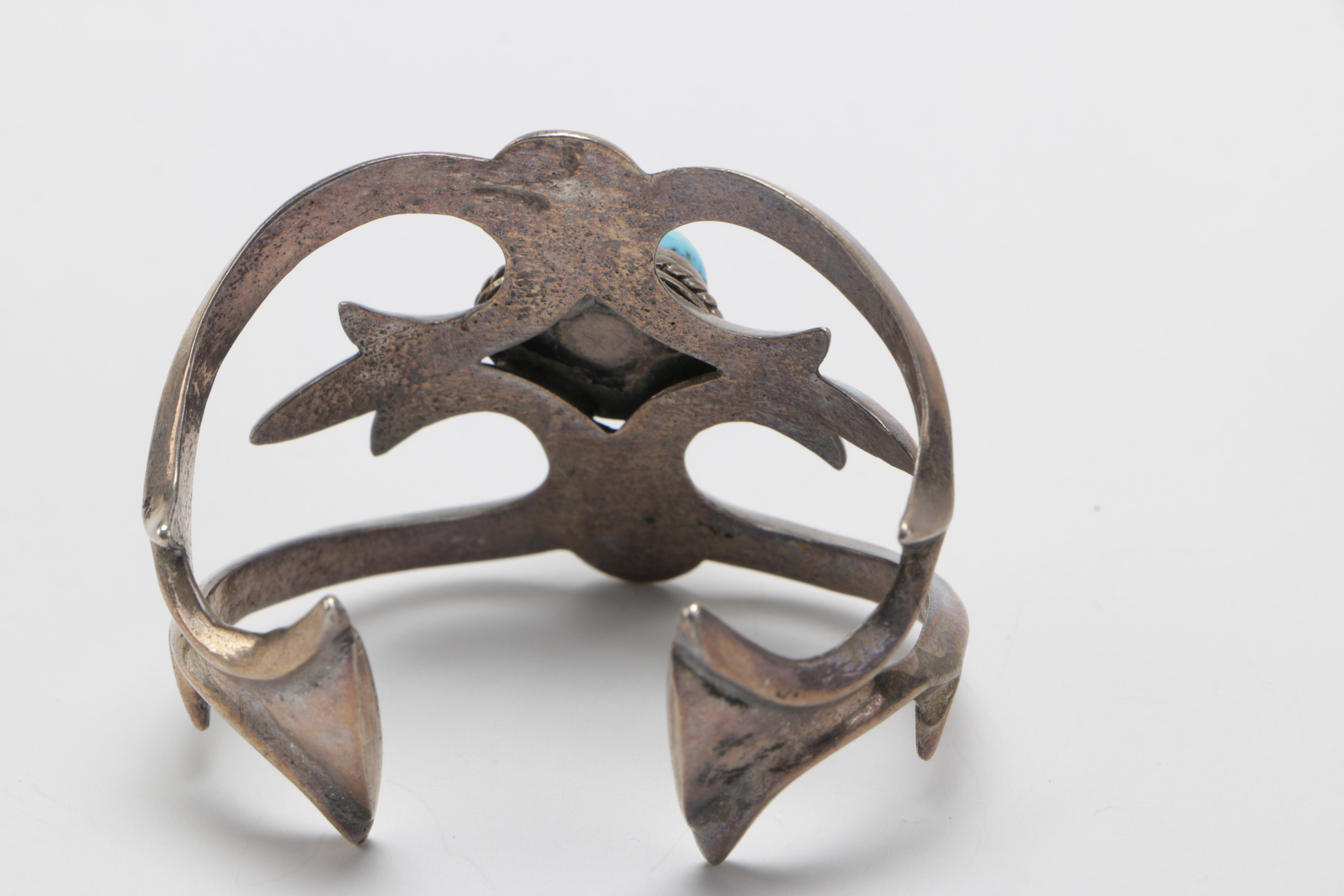 Sterling Silver and Turquoise and Pyrite Cuff Bracelet