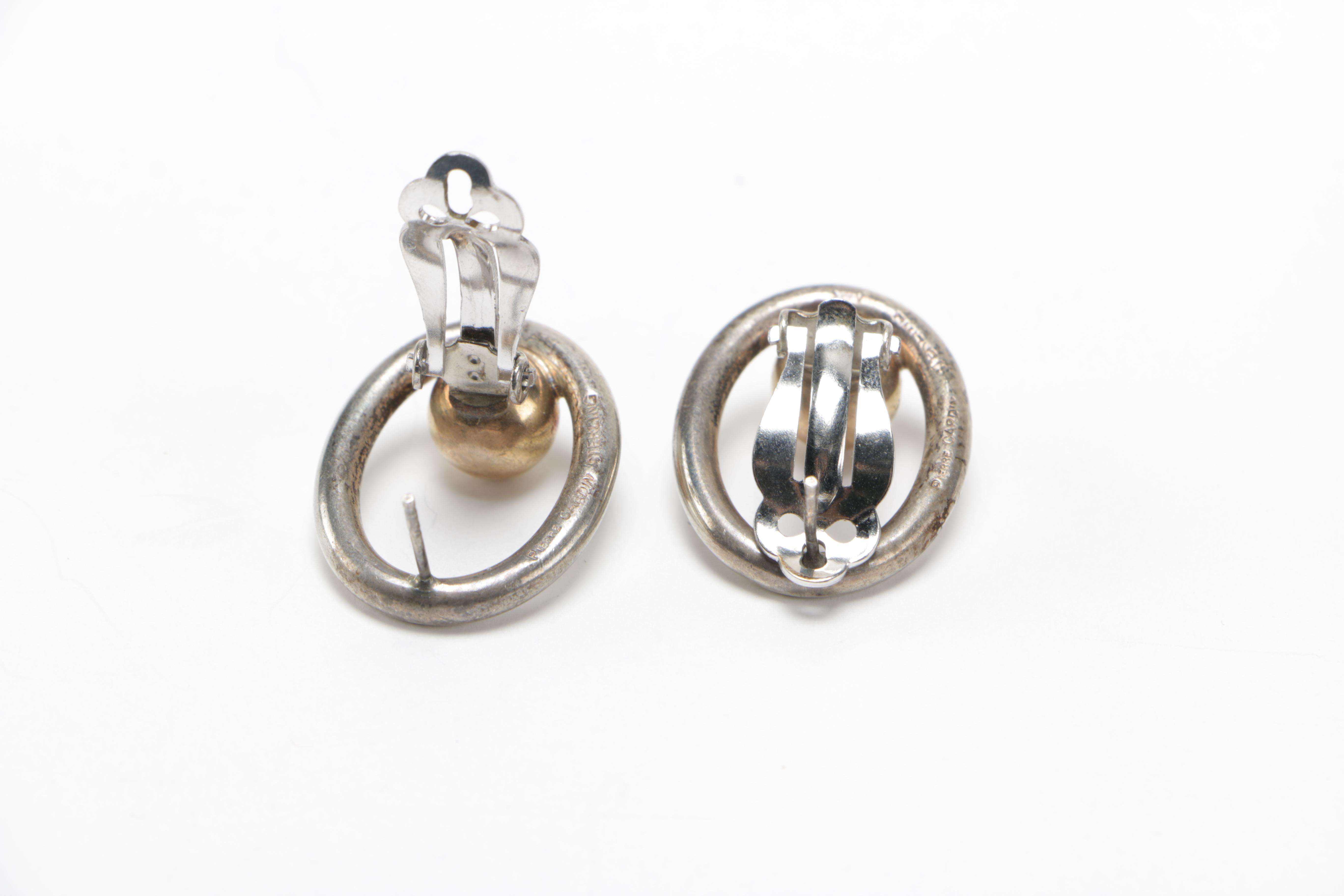 Pierre Cardin Sterling Silver and 14K Gold Earrings and Gold Filled Bracelets