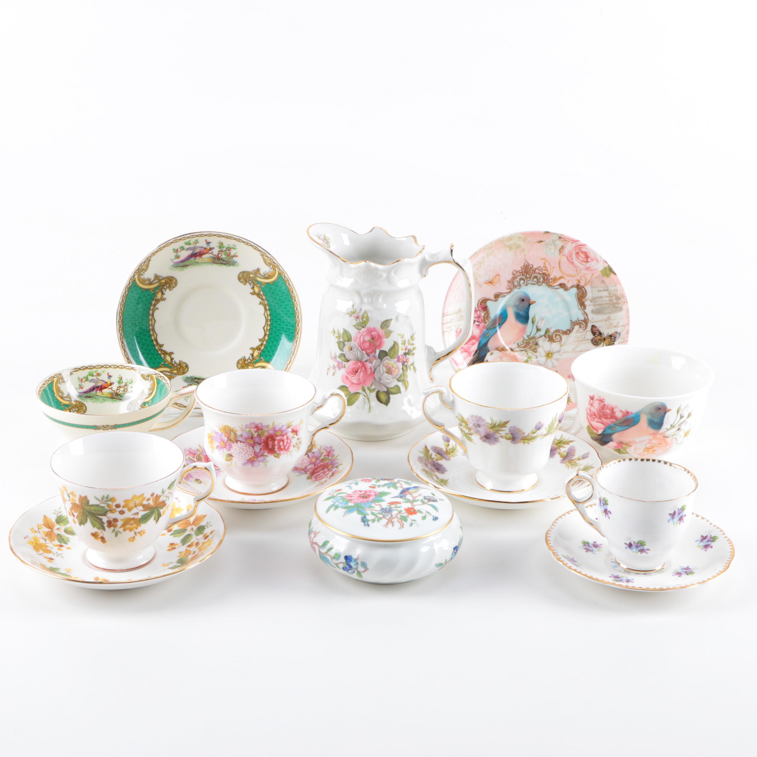 Selection of Vintage English Teaware Featuring Ansyley and Myott