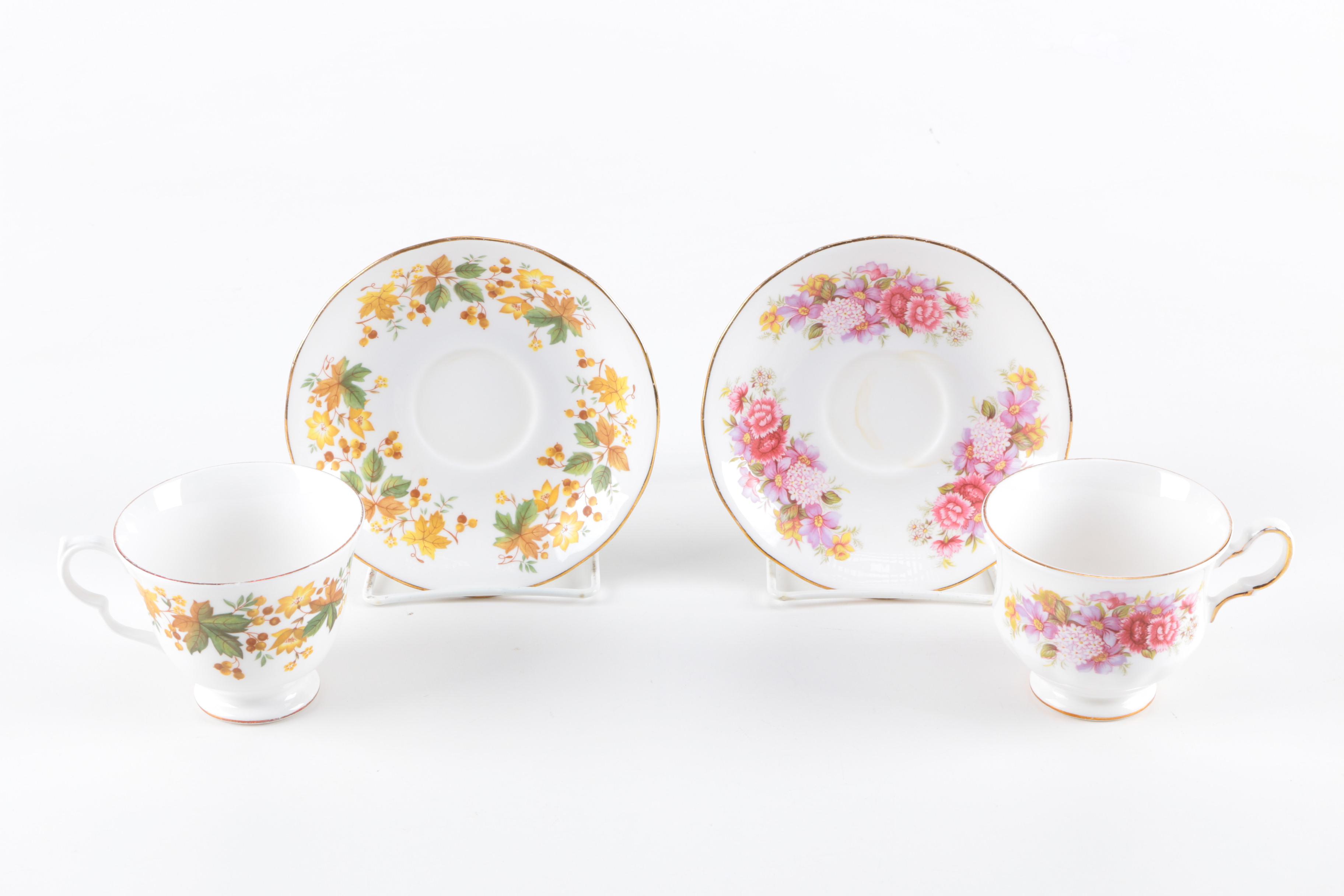 Selection of Vintage English Teaware Featuring Ansyley and Myott