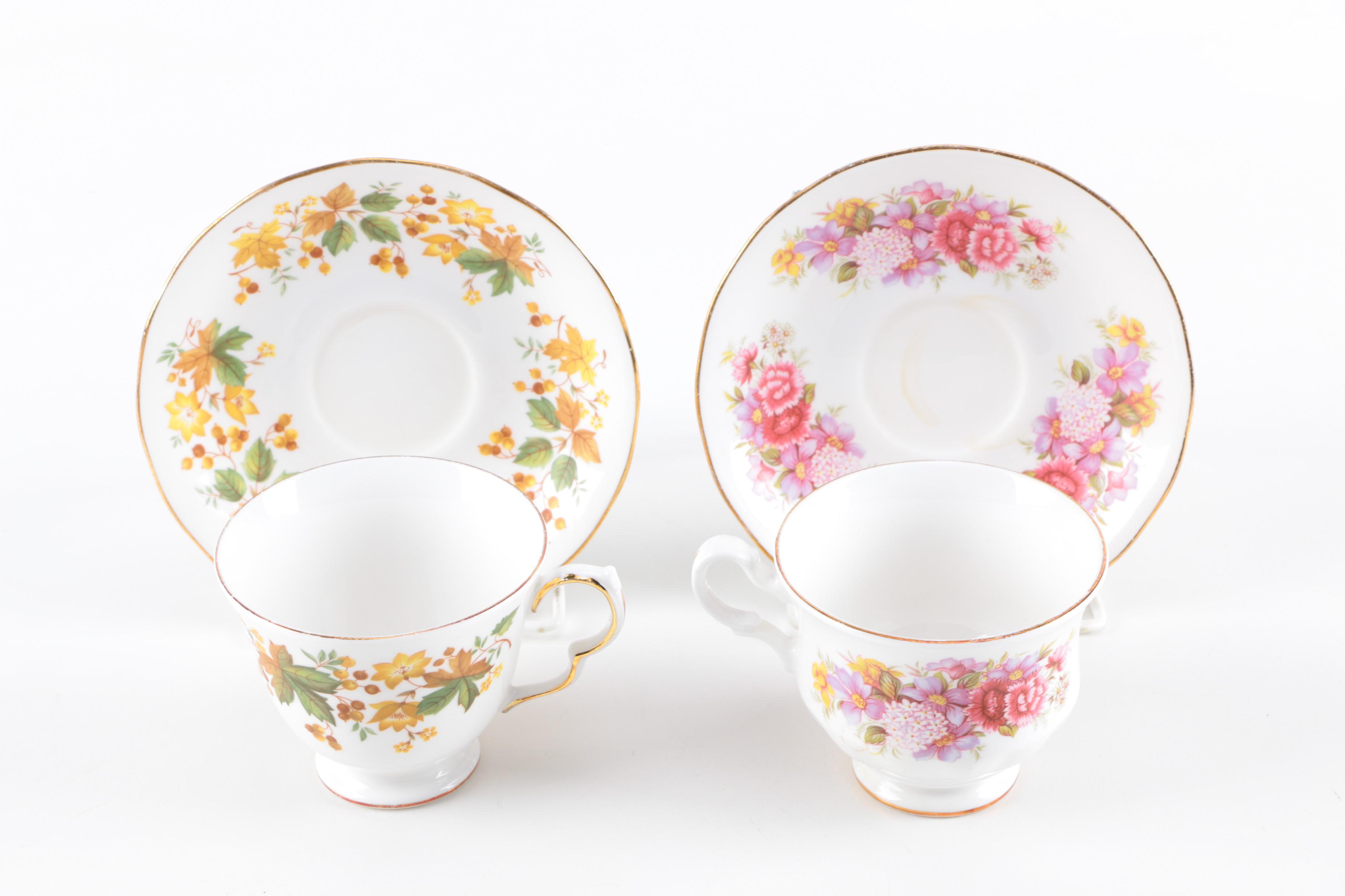 Selection of Vintage English Teaware Featuring Ansyley and Myott