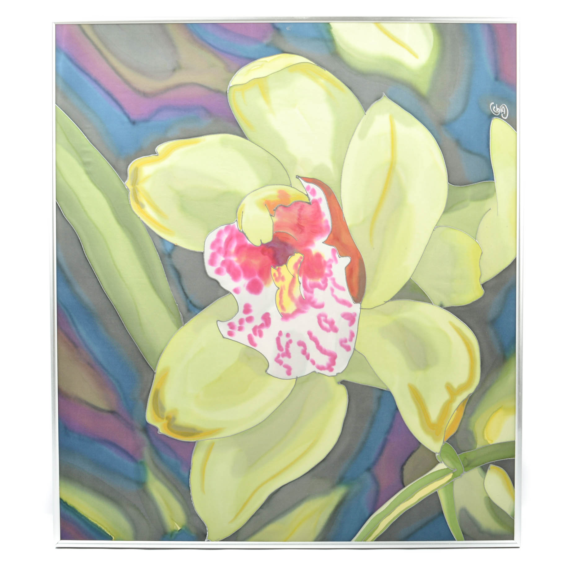 Gunter Schwegler Painting on Silk "Floating Teacup"