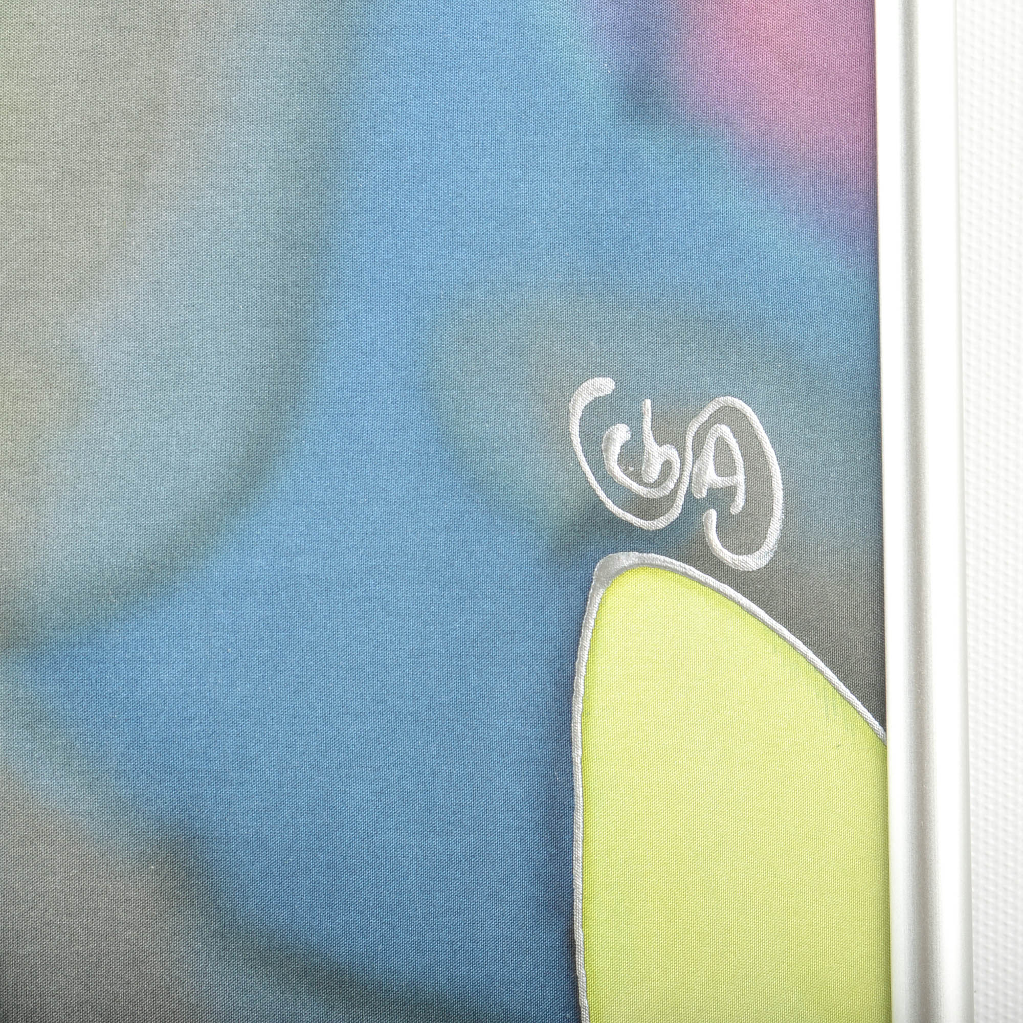 Gunter Schwegler Painting on Silk "Floating Teacup"