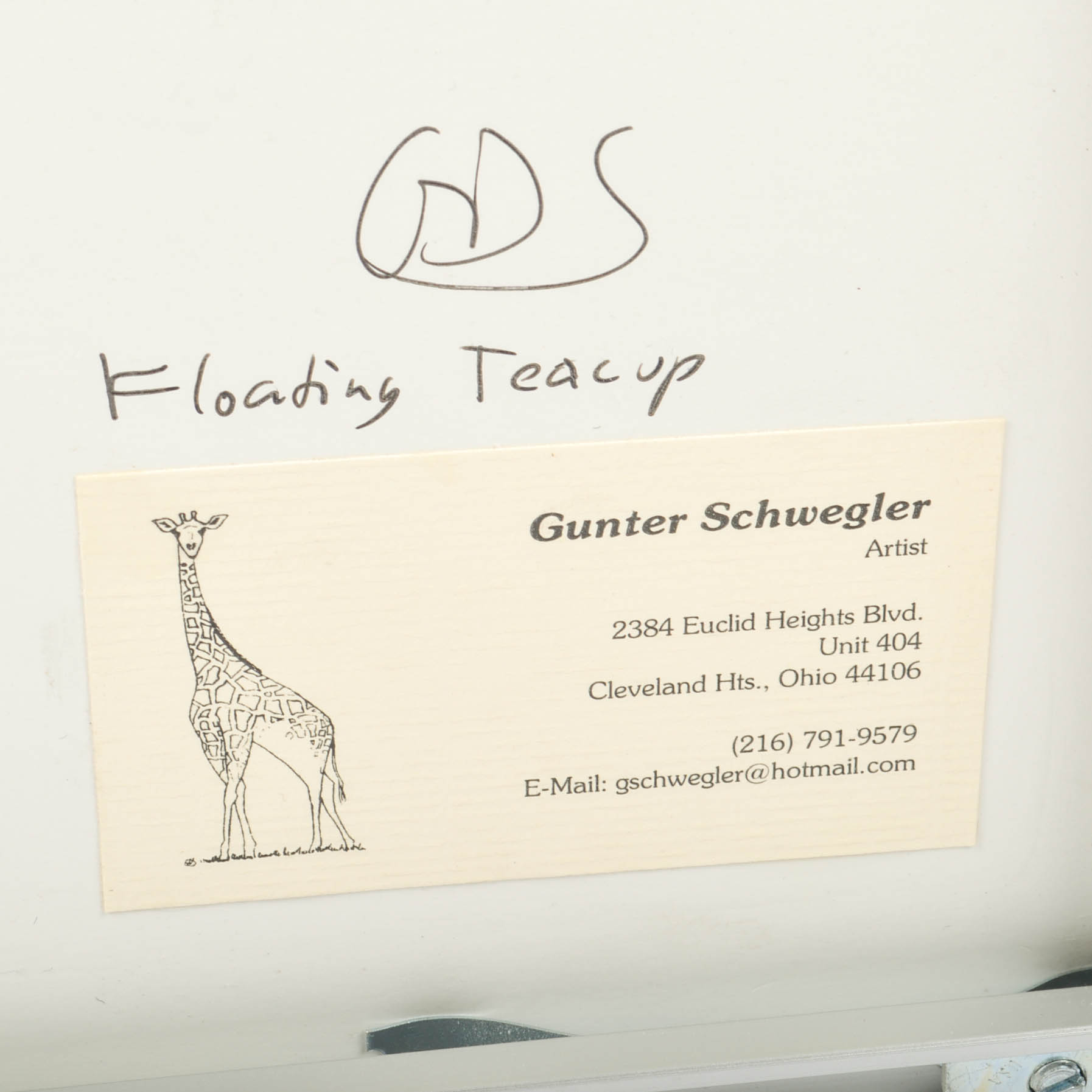 Gunter Schwegler Painting on Silk "Floating Teacup"