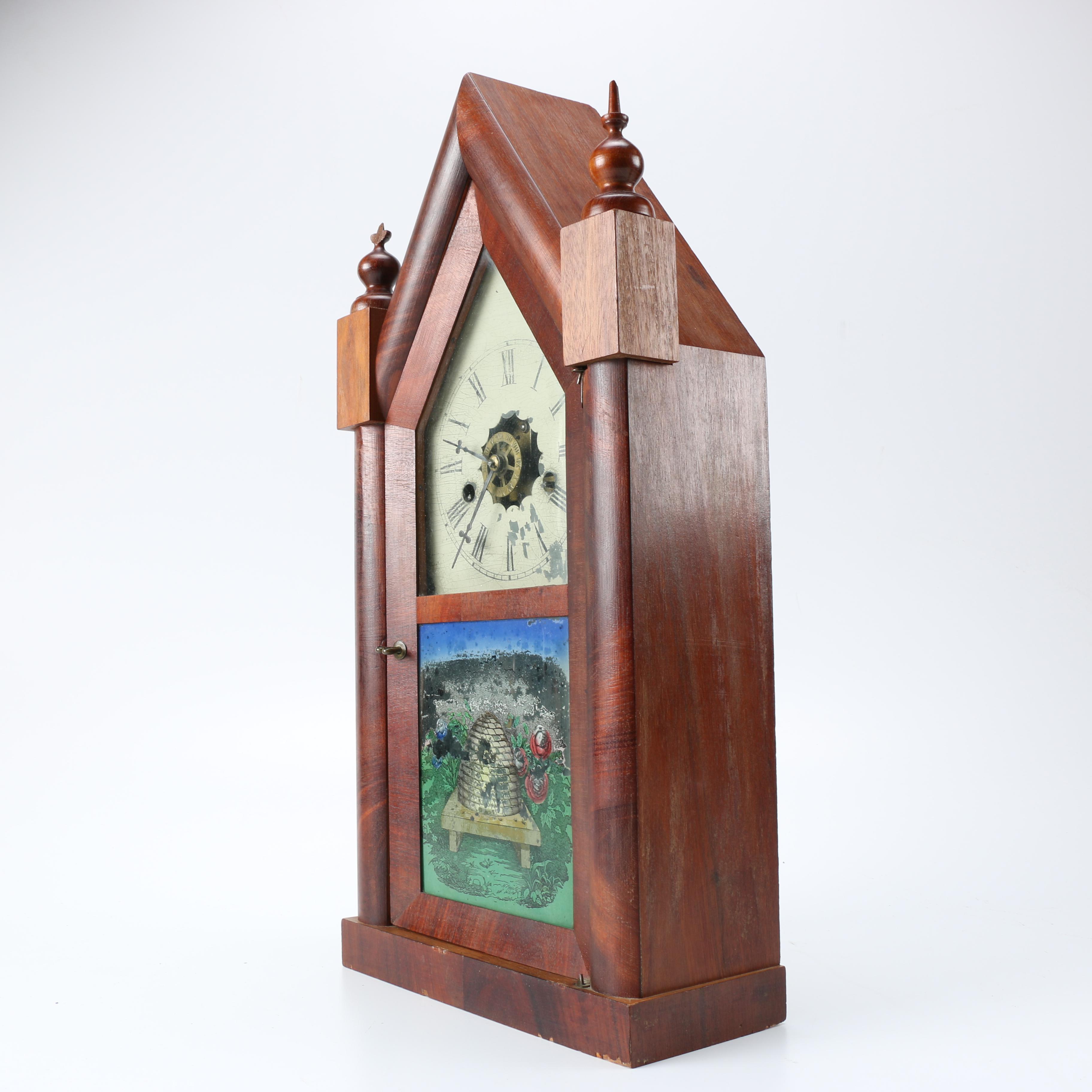 New Haven Eight-Day Goth Steeple Mantel Clock