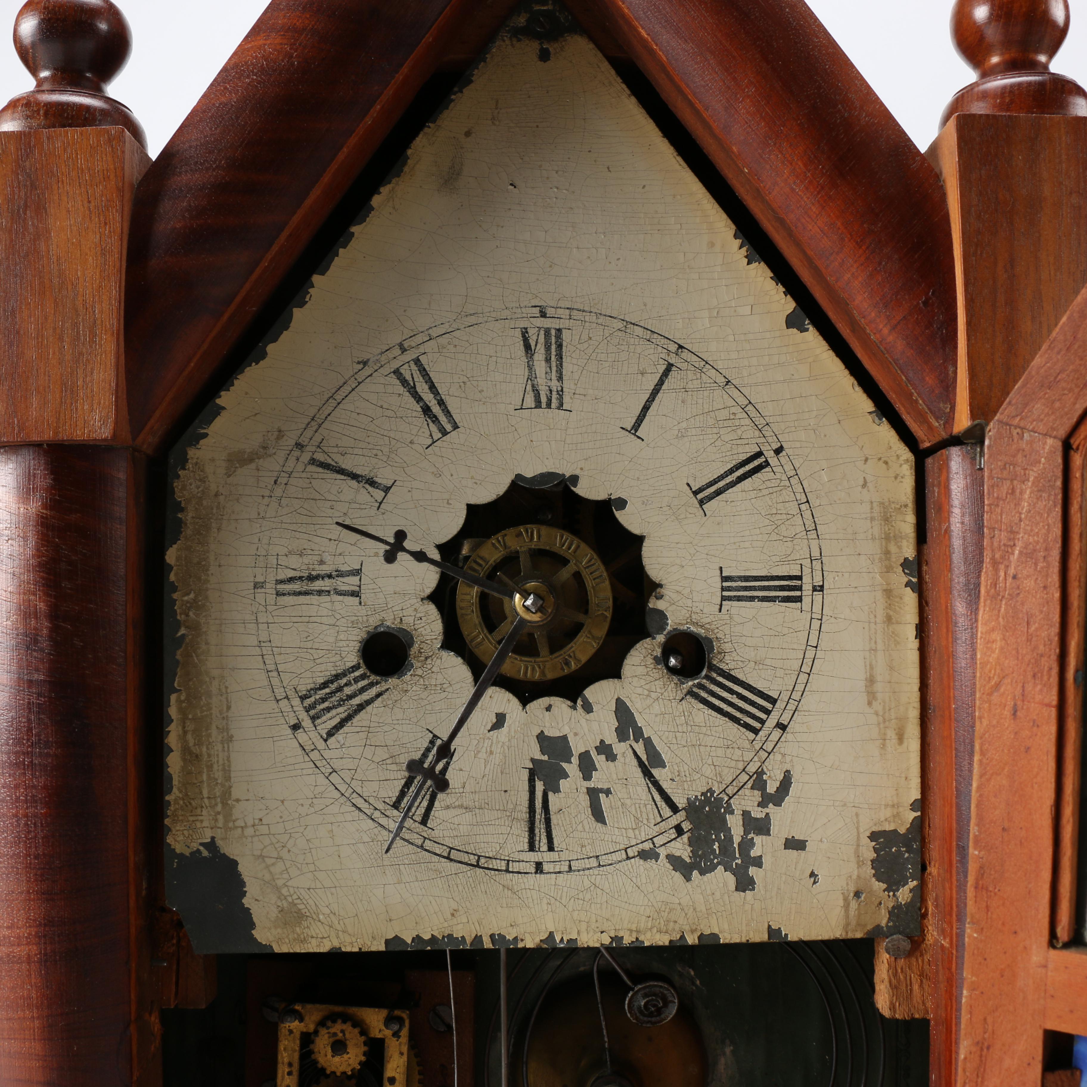 New Haven Eight-Day Goth Steeple Mantel Clock