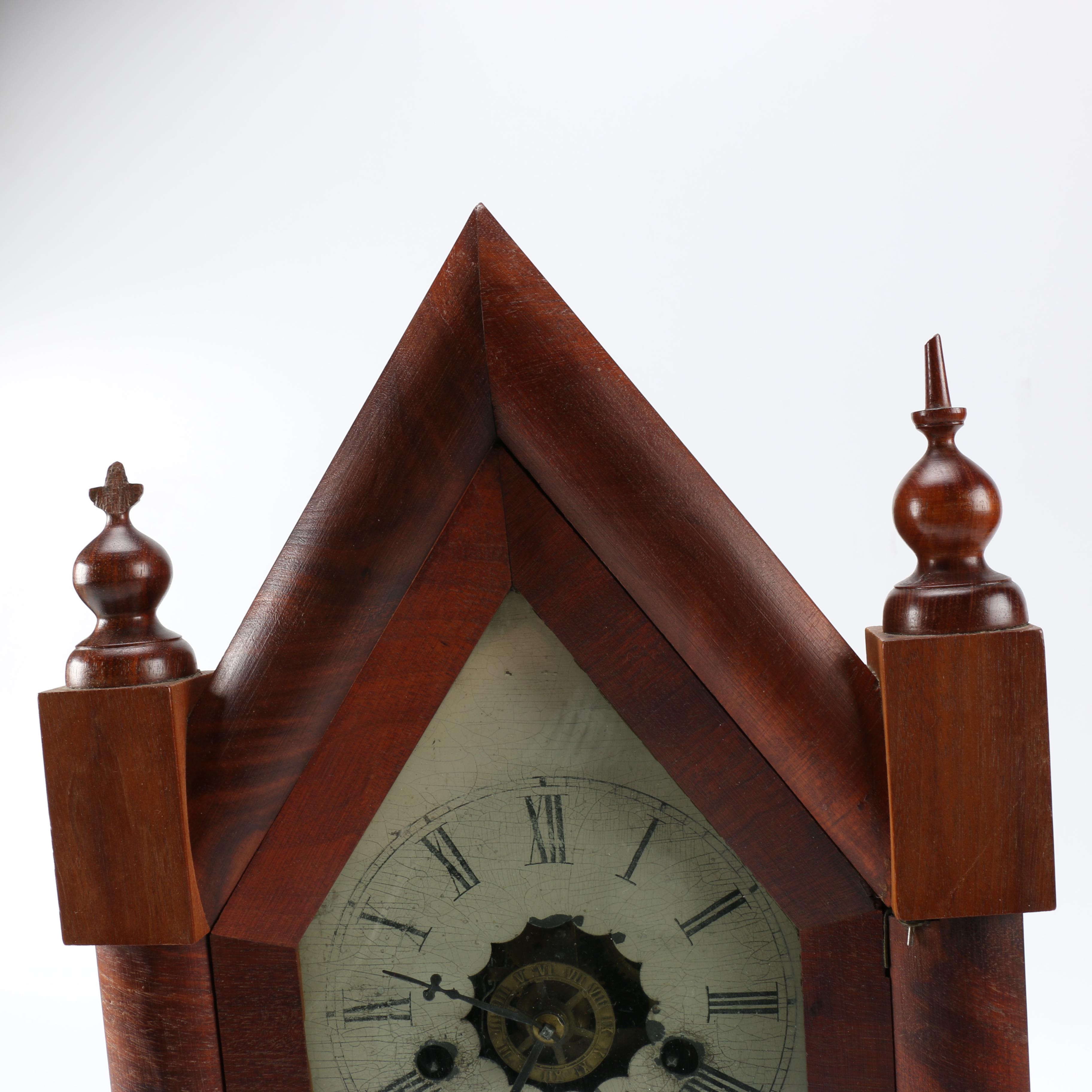 New Haven Eight-Day Goth Steeple Mantel Clock