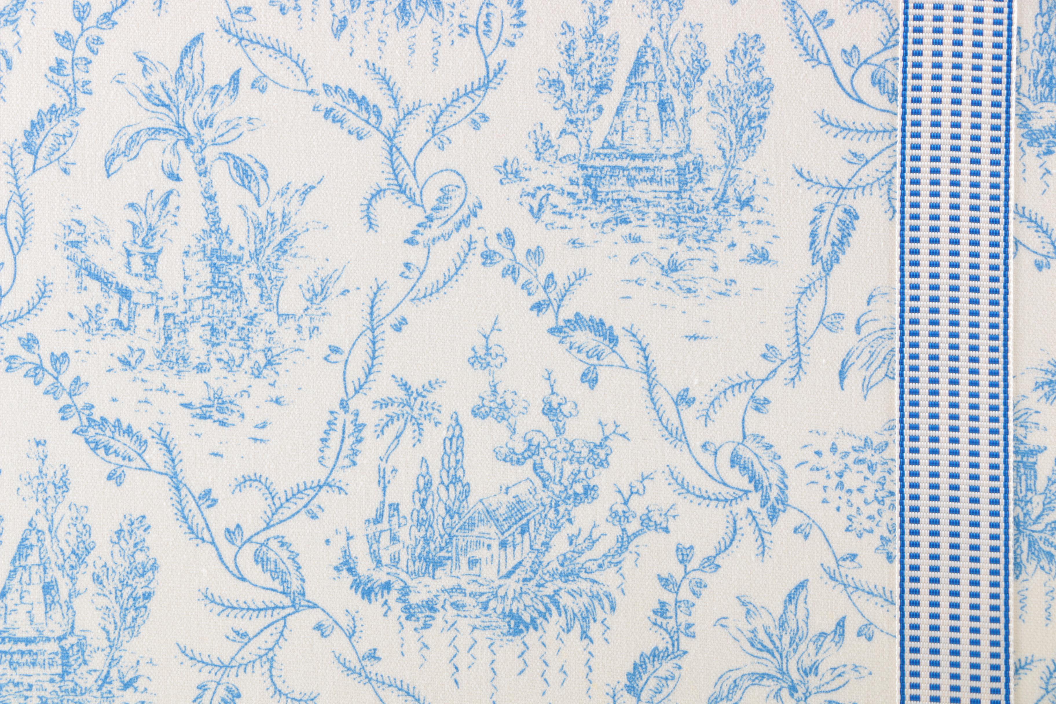 Pairing of Blue on White Toile Storage Boxes