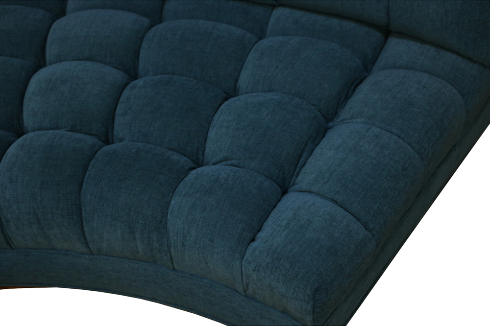 Designer Trip Haenisch Custom Created Semicircular Tufted Sofa