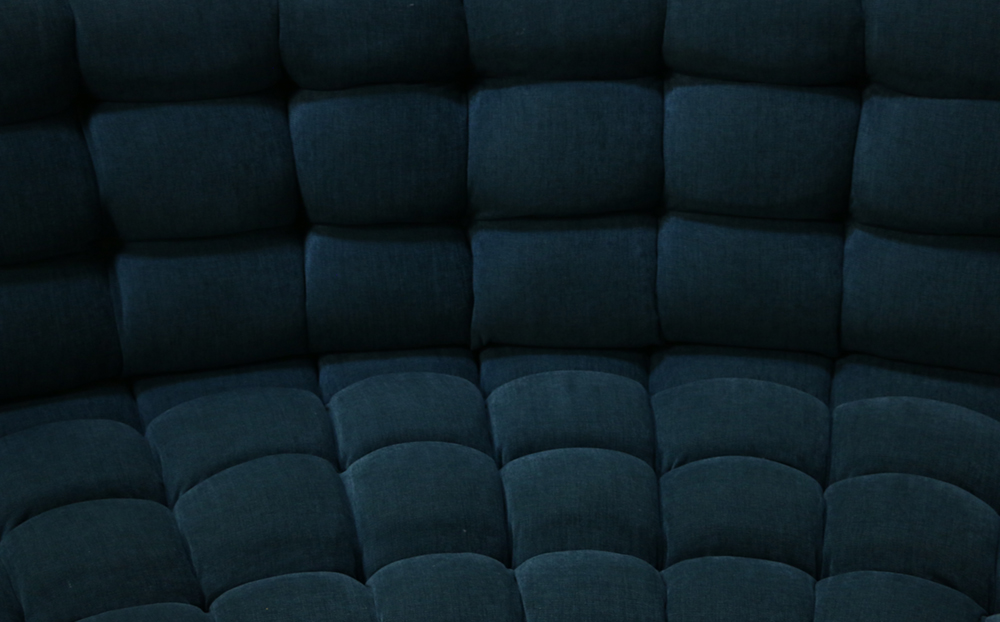 Designer Trip Haenisch Custom Created Semicircular Tufted Sofa