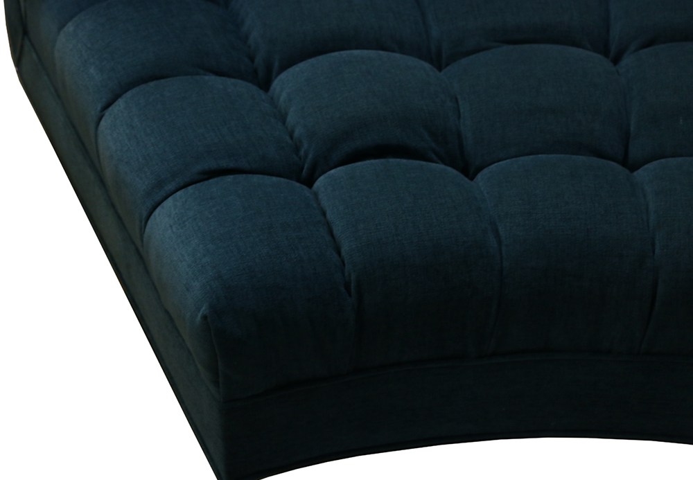 Designer Trip Haenisch Custom Created Semicircular Tufted Sofa