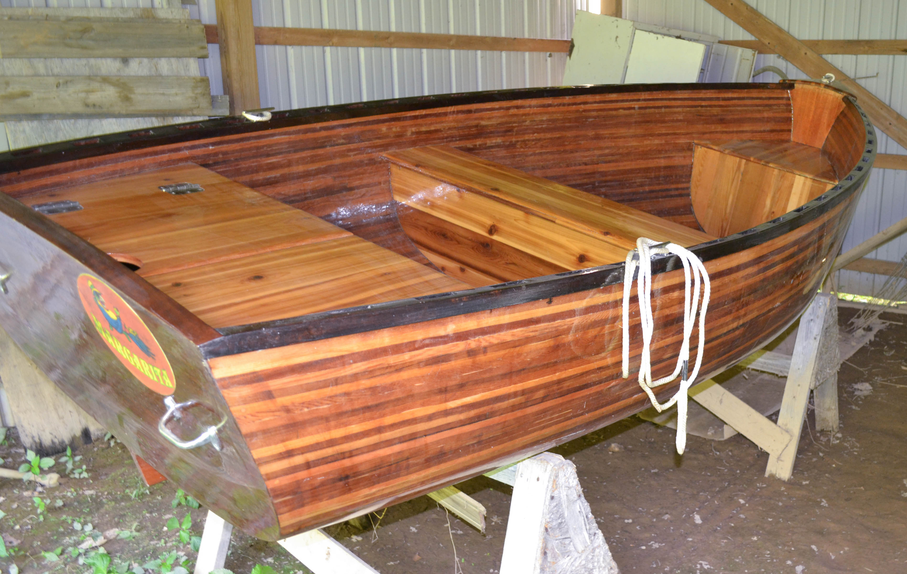 Handmade Mahogany Rowboat