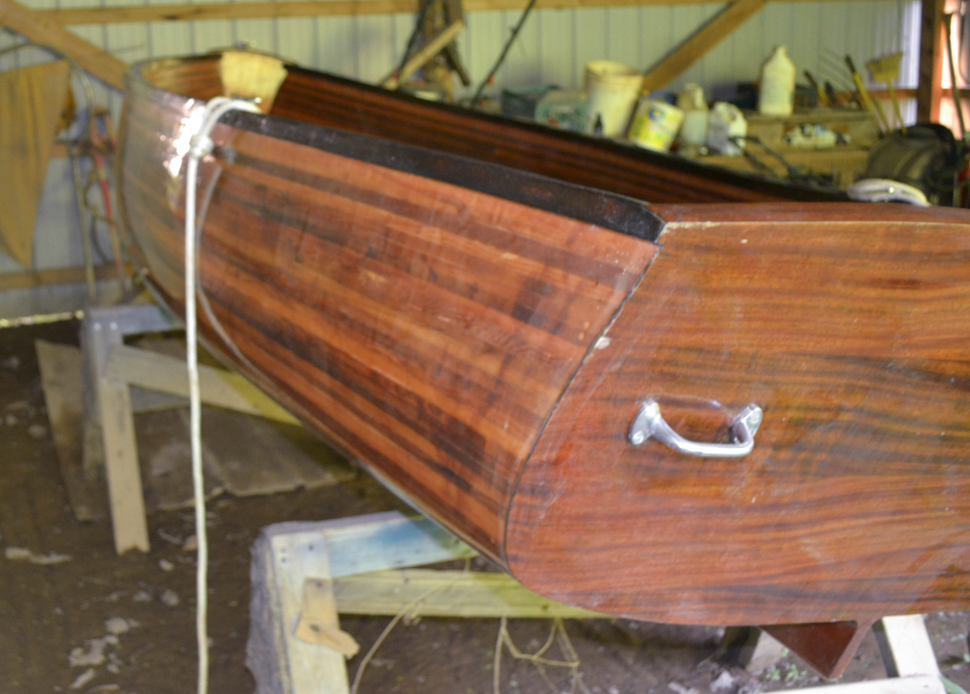 Handmade Mahogany Rowboat