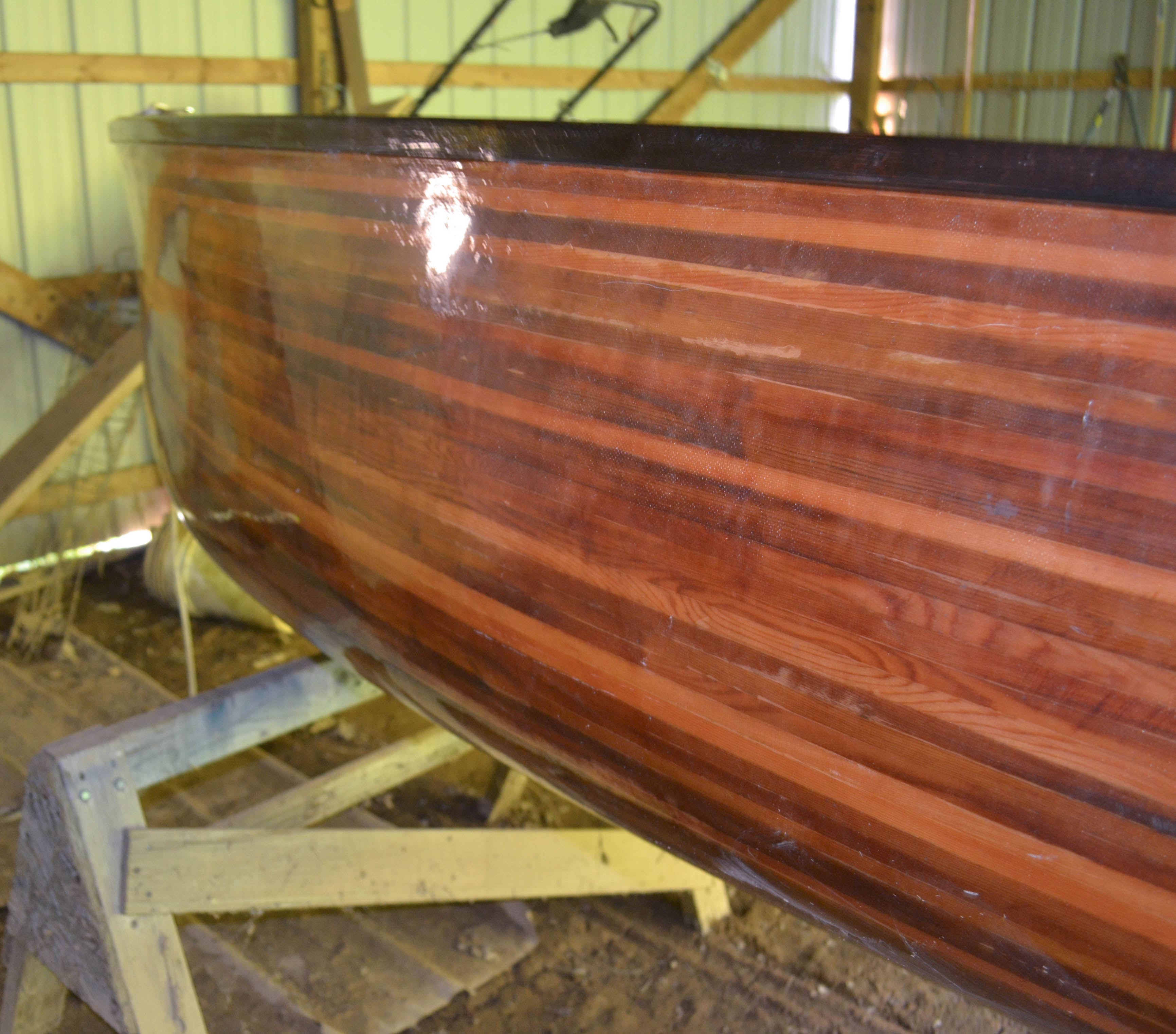 Handmade Mahogany Rowboat
