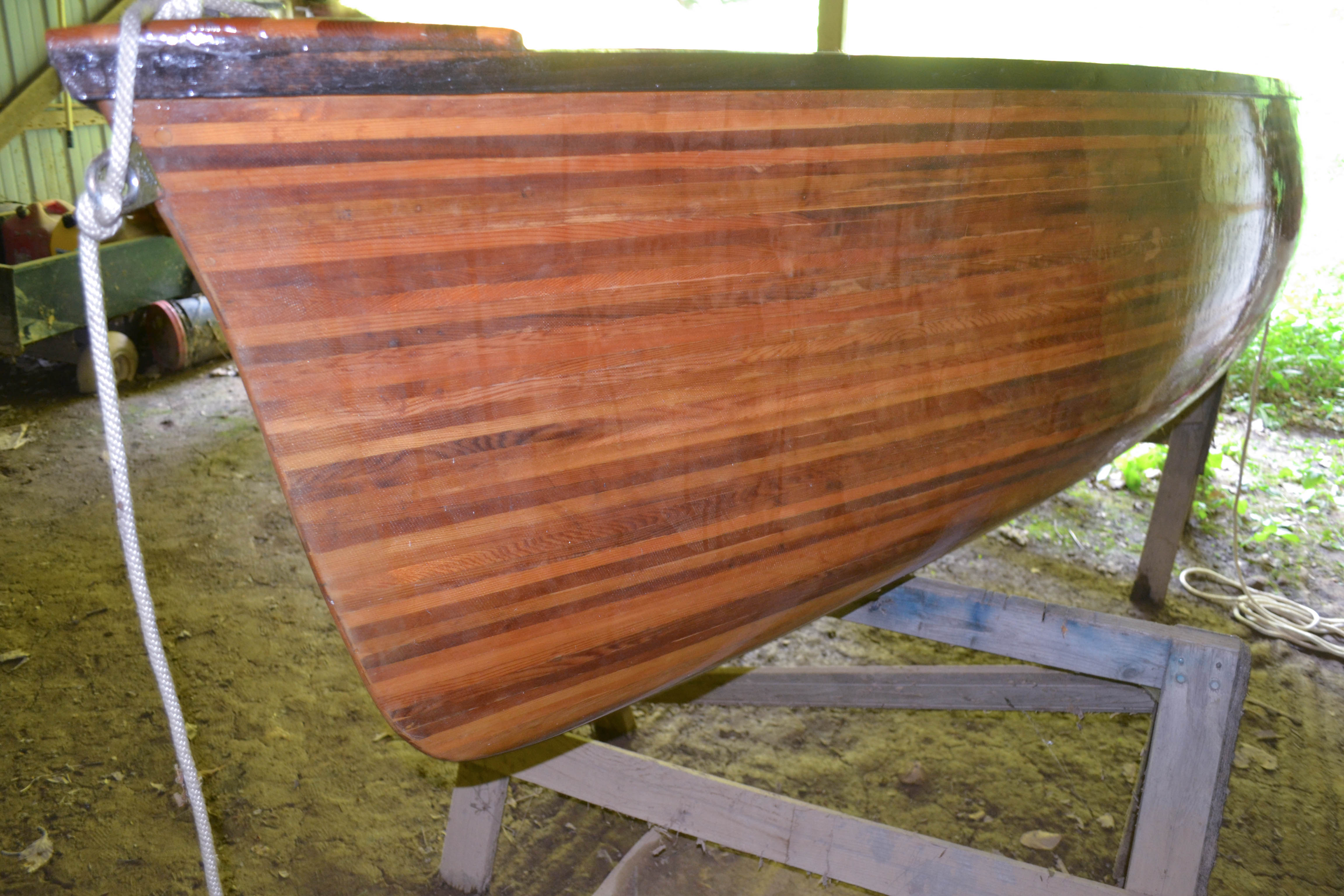 Handmade Mahogany Rowboat