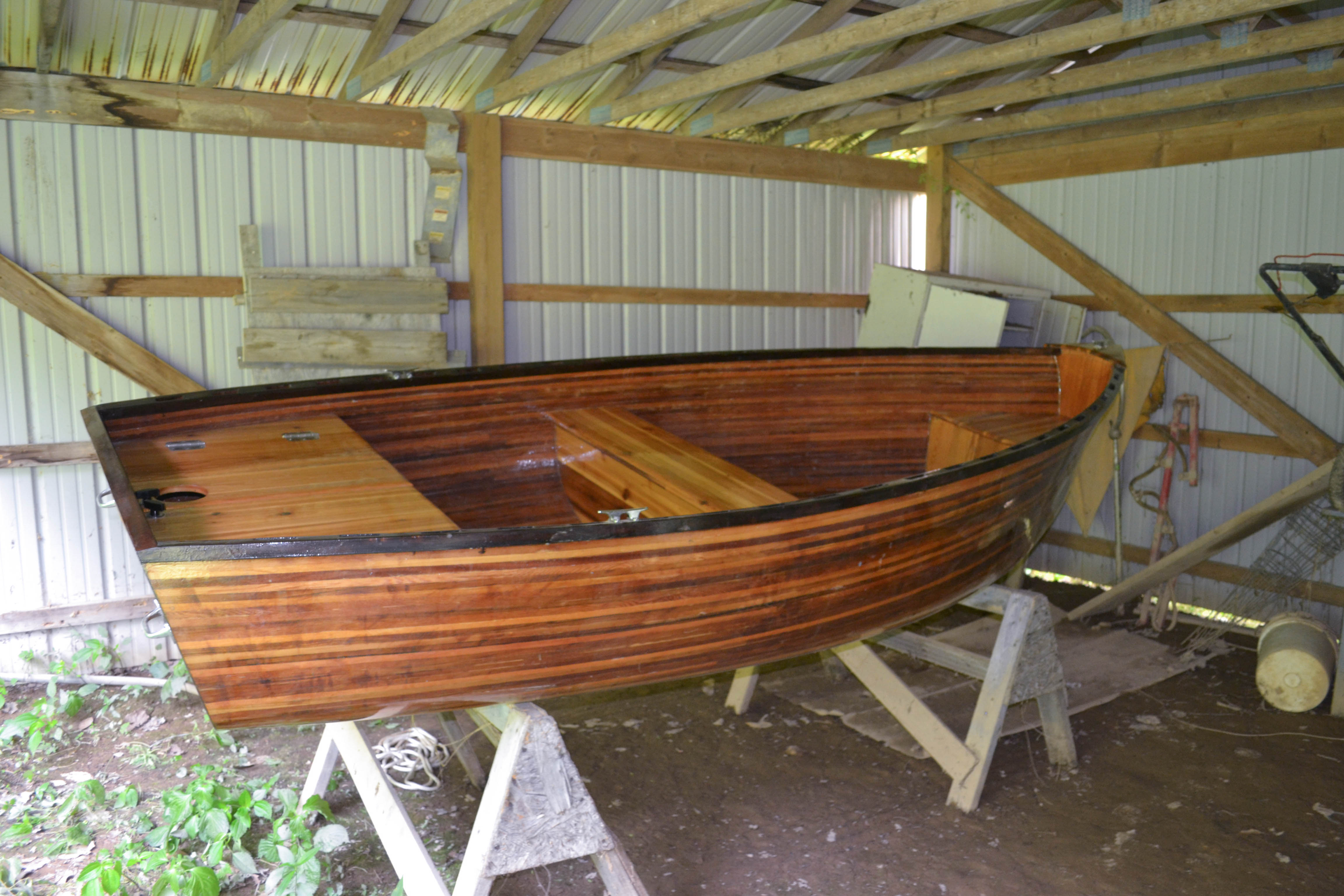 Handmade Mahogany Rowboat