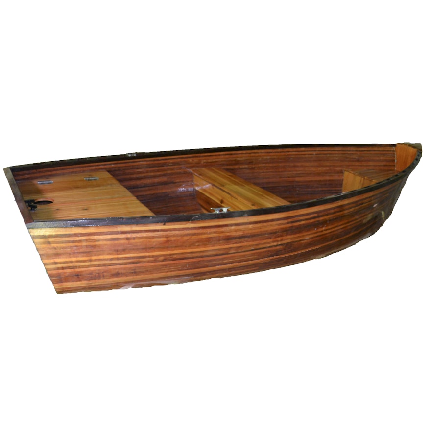 Handmade Mahogany Rowboat